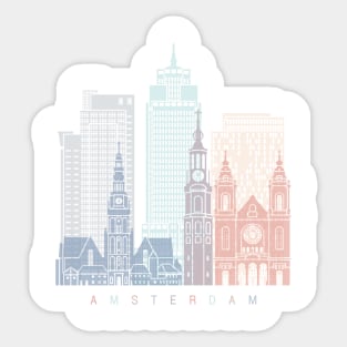 AMSTERDAM v2 SKYLINE POSTER PASTEL Sticker